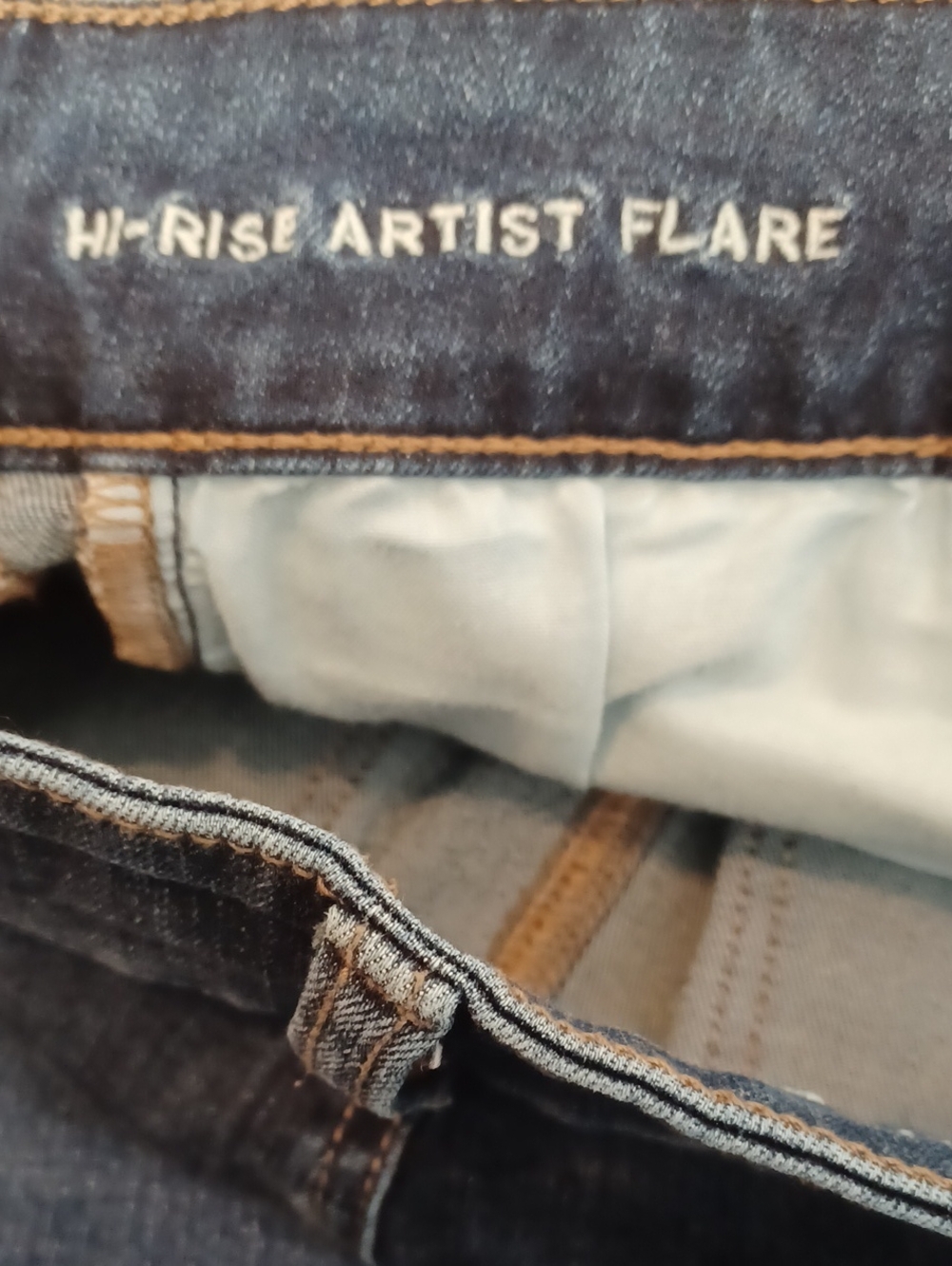 American Eagle Hi-rise Artist Flare Sz.8L.  Super Stretch. L.33". R.10".W.29". - Picture 4 of 9